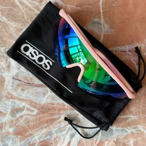 ASOS Sunglasses with Pink Frame and Mirrored Lenses